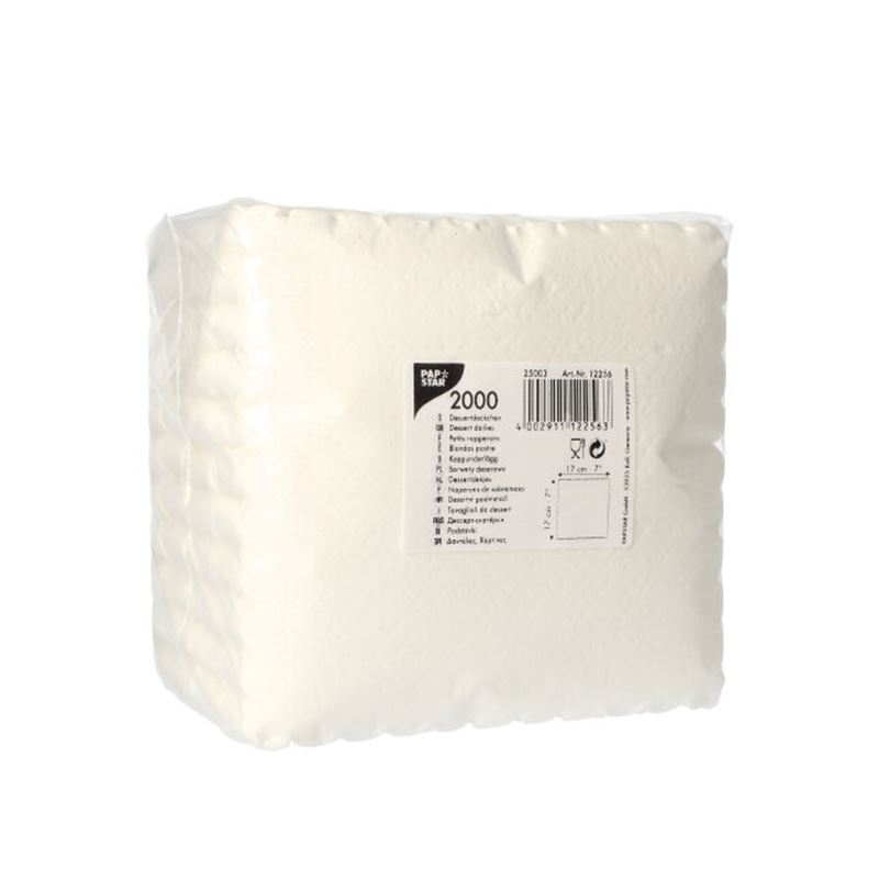 Serwetki gastronomiczne ząbkowane białe 17x17 cm 2000szt