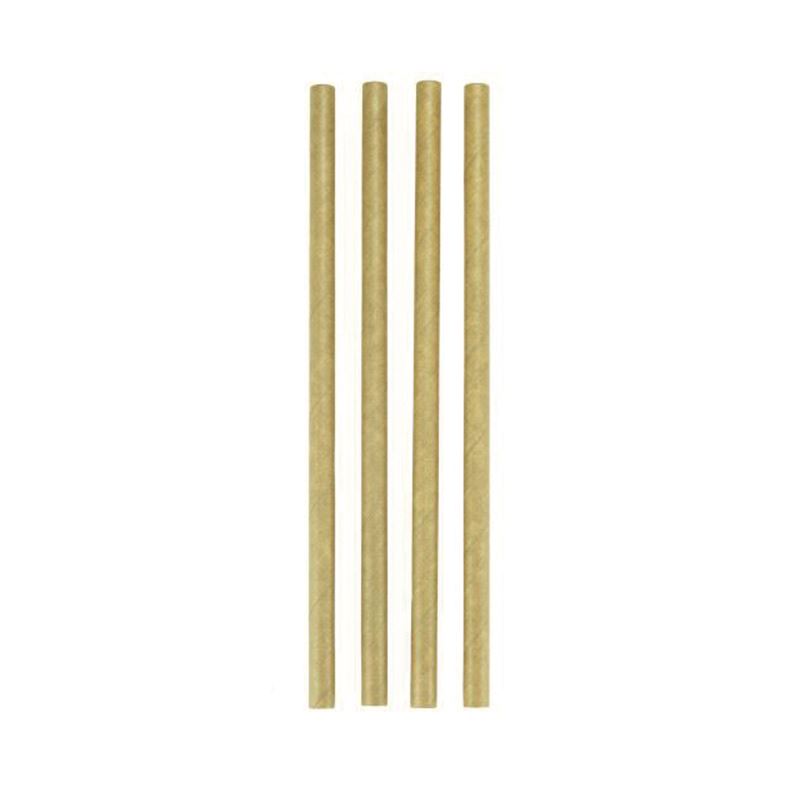 Słomki papierowe 6x197mm proste kraft 100szt