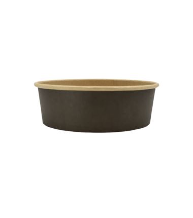 Miska papierowa na sałatkę lub zupę 900ml 150mm czarna/kraft 45szt