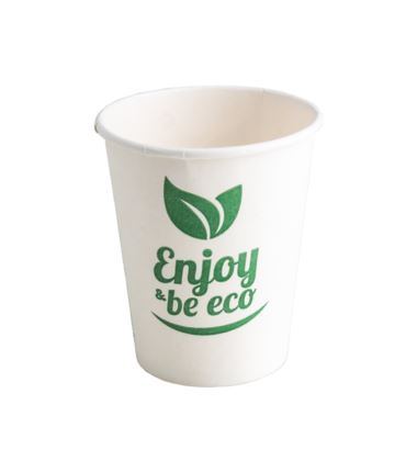 Kubek papierowy PLASTIC FREE 250ml 80mm z nadrukiem 50szt