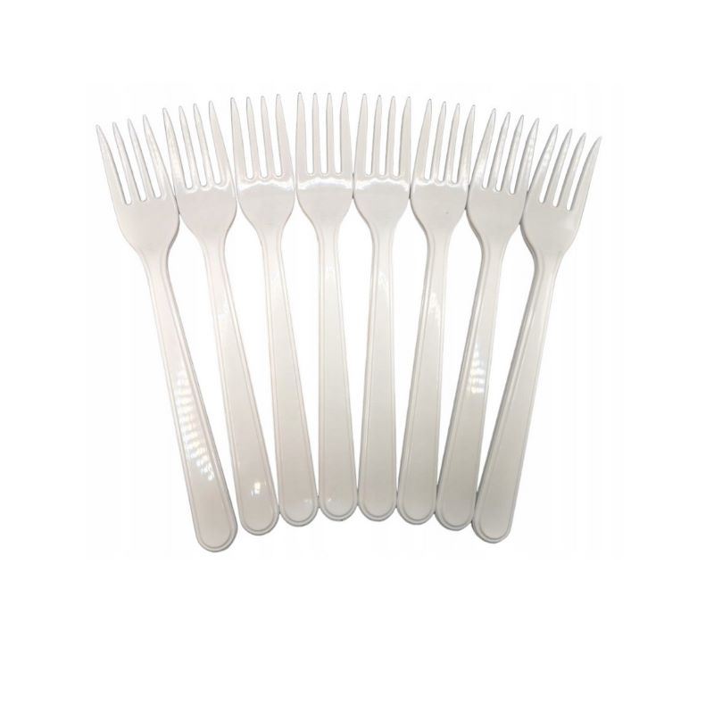 Widelec plastikowy biały REUSE 50szt