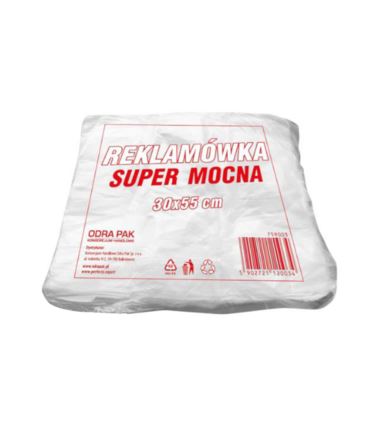 Reklamówki HDPE 30x55 białe 14my 120szt