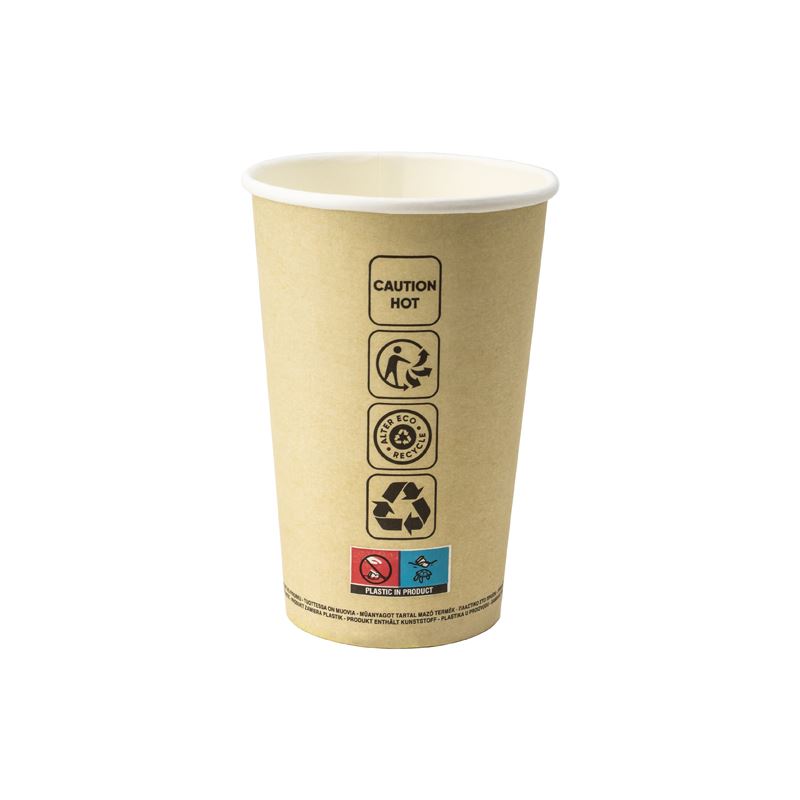 Kubek papierowy fi90 400ml brązowy 50szt