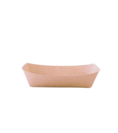 Tacka papierowa brązowa 125szt łódka M 137x85x52mm