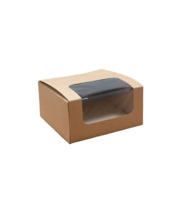 Pudełko cukiernicze 97x92x71mm kraft z oknem ECO 400szt