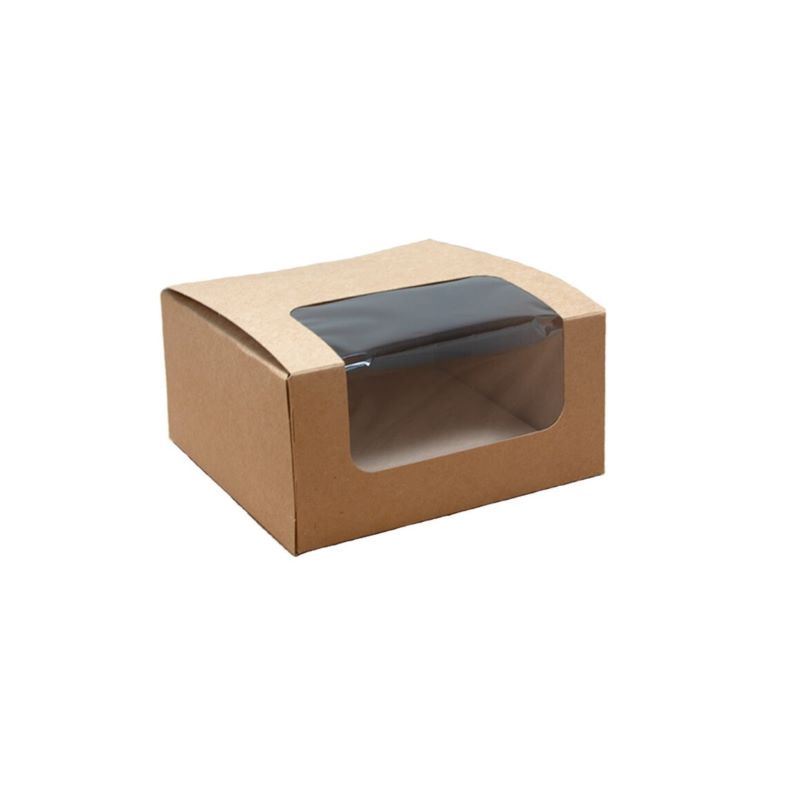 Pudełko cukiernicze 97x92x71mm kraft z oknem ECO 400szt