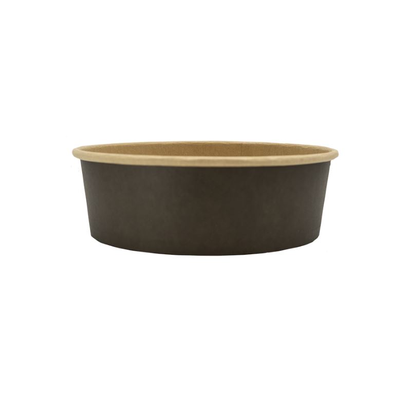Miska papierowa na sałatkę lub zupę 1100ml 184mm czarna/kraft 50szt