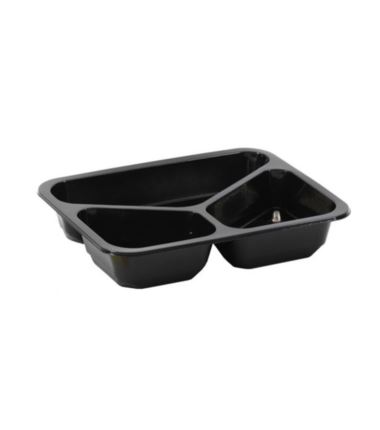Pojemnik do zgrzewu 227x178x45 czarny 3-dzielny 320szt