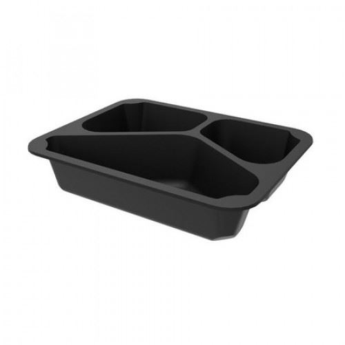 Pojemnik do zgrzewu 227x178x50 czarny 3-dzielny 320szt