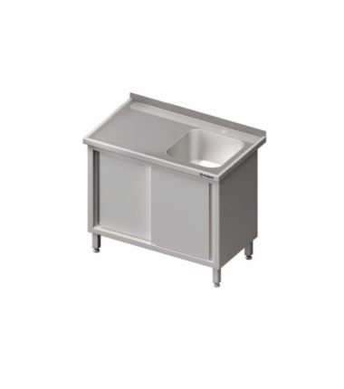 Stół roboczy nierdzewny ze zlewem 800x600x850