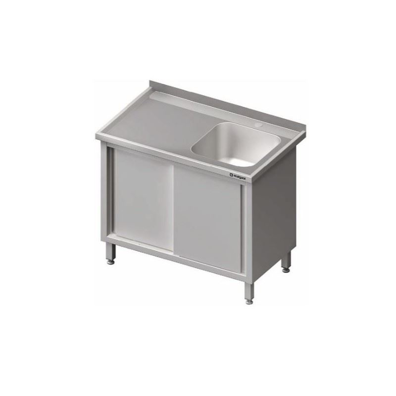 Stół roboczy nierdzewny ze zlewem 800x600x850