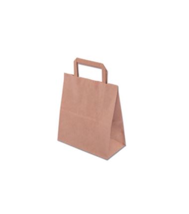 Torba papierowa brązowa z uchem płaskim 20x10x28cm a'25