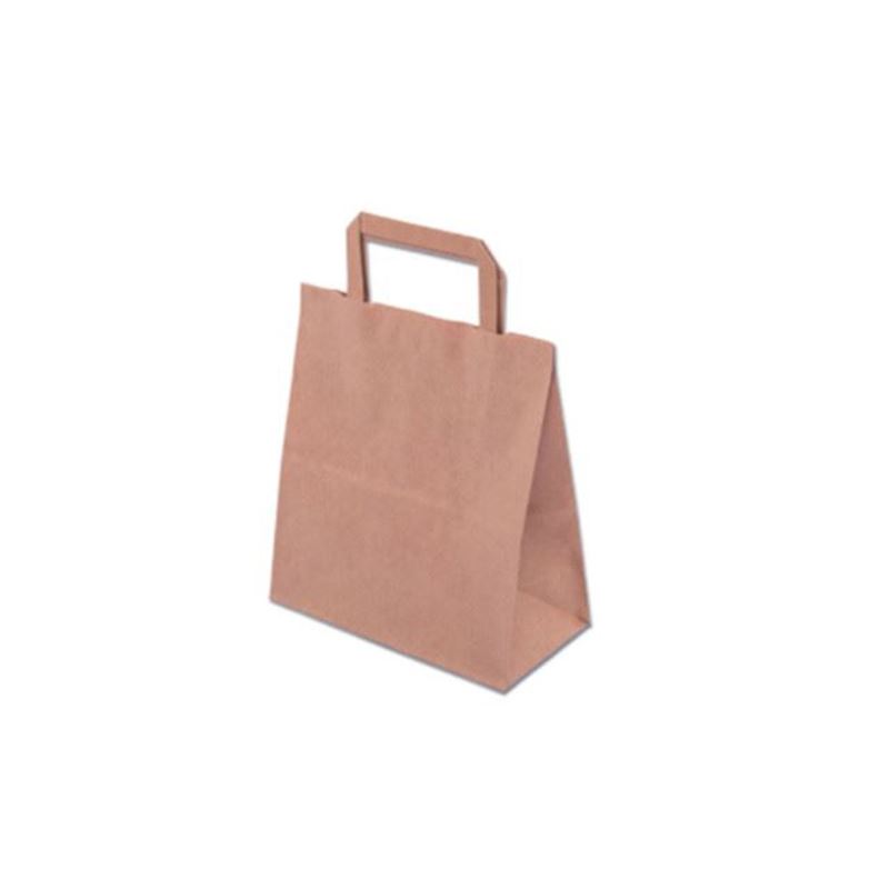 Torba papierowa brązowa z uchem płaskim 20x10x28cm a'25