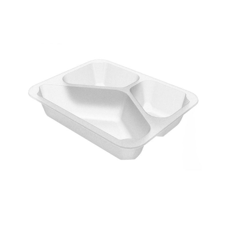 Pojemnik do zgrzewu 227x178x40 mleczny 3-dzielny 320szt