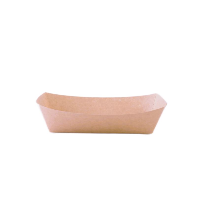 Tacka papierowa brązowa 125szt łódka M 137x85x52mm