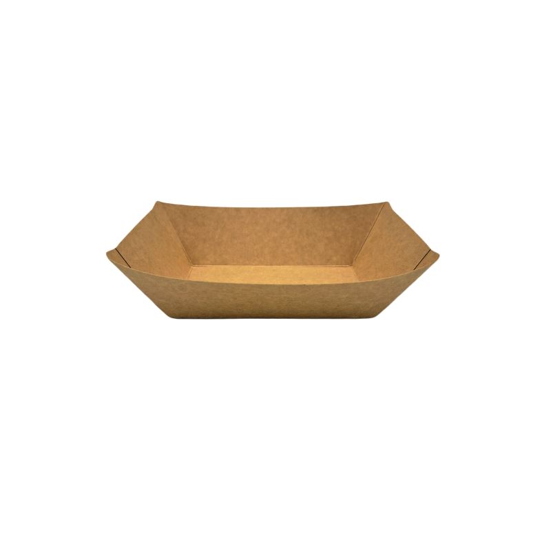 Tacka papierowa brązowa 125szt łódka M 137x85x52mm