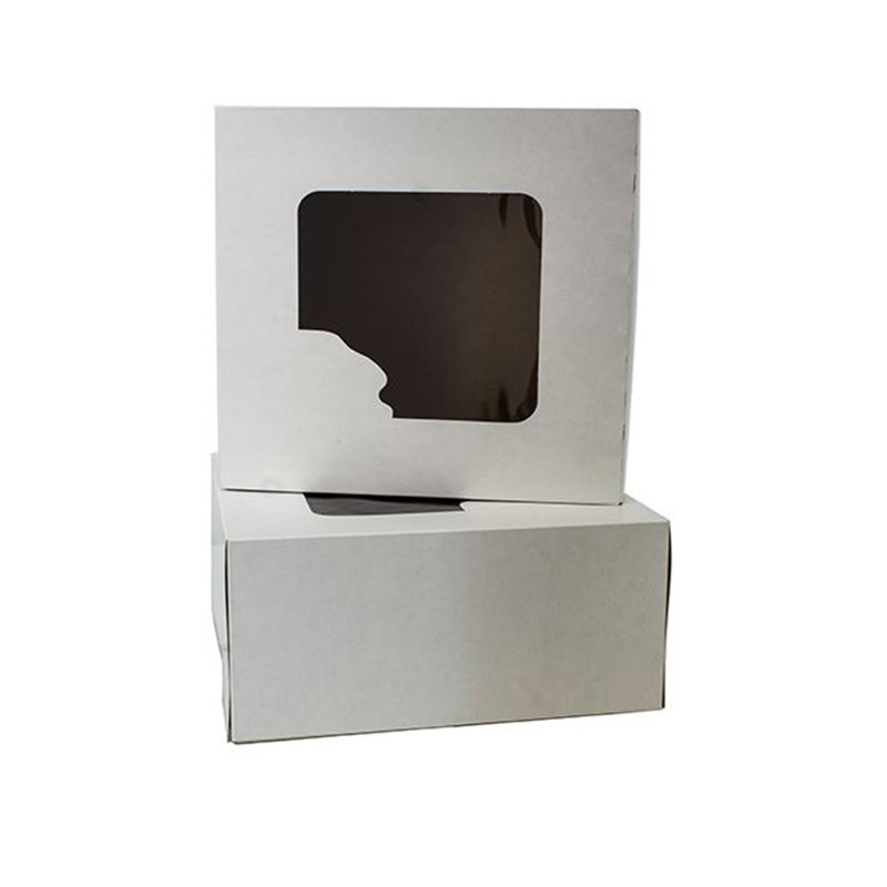 Pudełko cukiernicze 220x220x110mm białe z oknem 50szt
