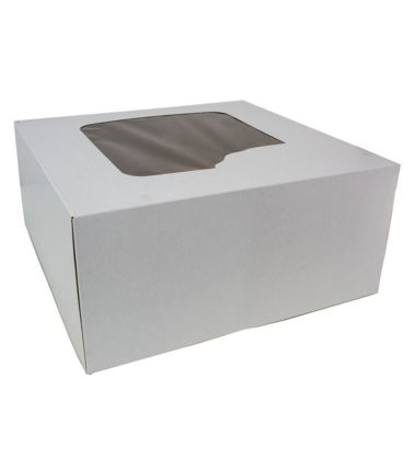 Pudełko cukiernicze 220x220x110mm białe z oknem 50szt