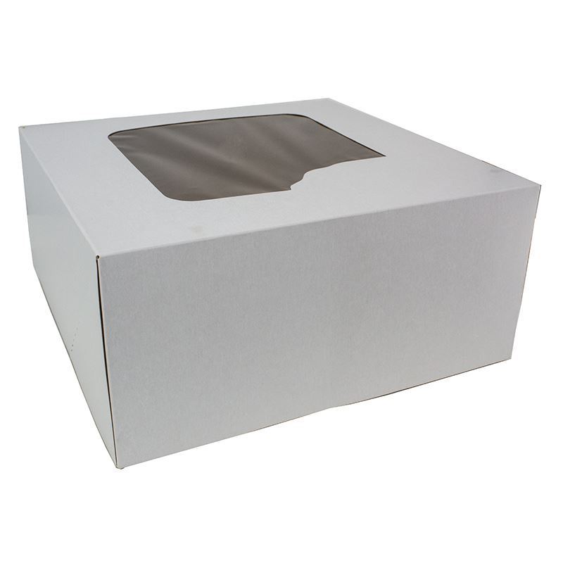 Pudełko cukiernicze 220x220x110mm białe z oknem 50szt