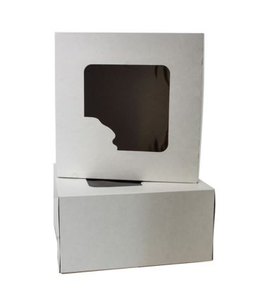 Pudełko cukiernicze 220x220x110mm białe z oknem 50szt