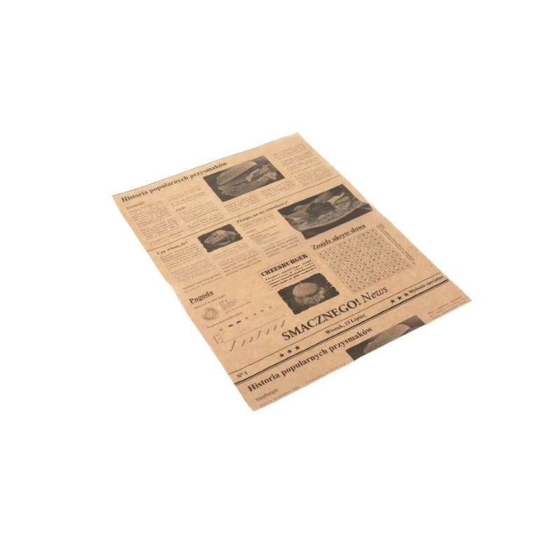 Papier do pakowania arkusze powlekany PE z nadrukiem 30x40 1000szt gazeta