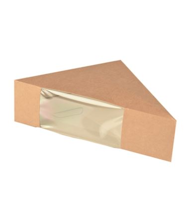 Pudełko trójkątne na kanapki/ sandwich KRAFT 12,3x12,3x8,2 cm 50szt