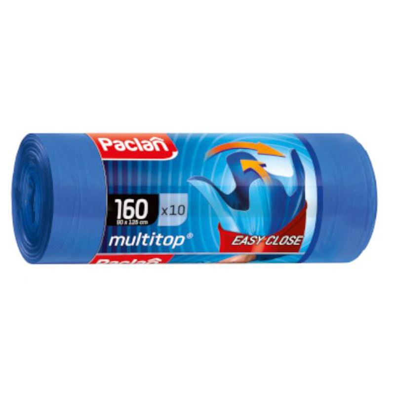 Worki na śmieci 160l LDPE niebieskie wiązane a'10