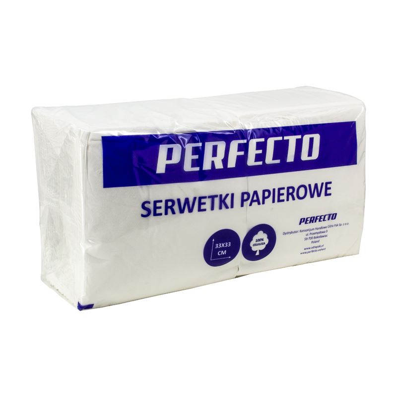 Serwetki 33x33 składane 1/4 1W białe 500szt