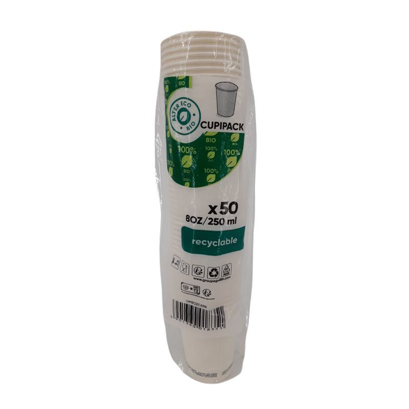 Kubek papierowy fi80 250ml biały 50szt