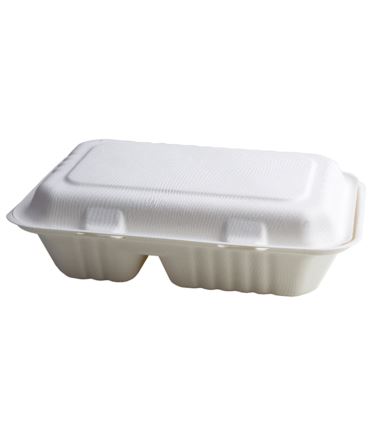 Menubox dwukomorowe opakowanie z trzciny cukrowej 250x165x60 a'50
