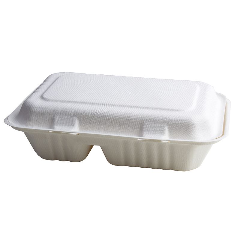 Menubox dwukomorowe opakowanie z trzciny cukrowej 250x165x60 a'50