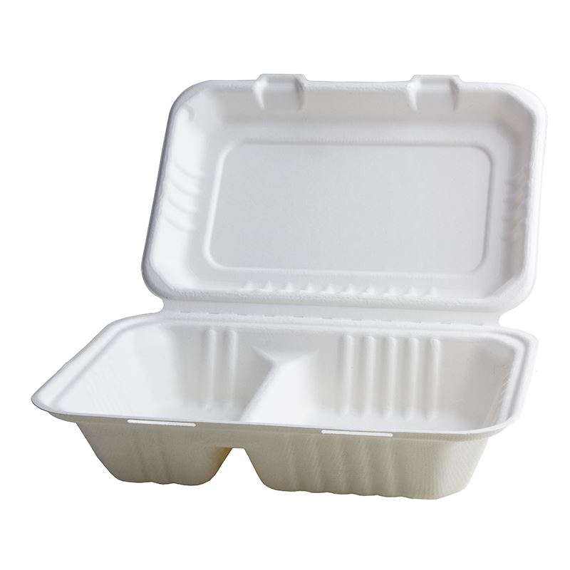 Menubox dwukomorowe opakowanie z trzciny cukrowej 250x165x60 a'50