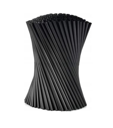 Słomki proste REUSE 7/220mm czarne, wielorazowe 500szt