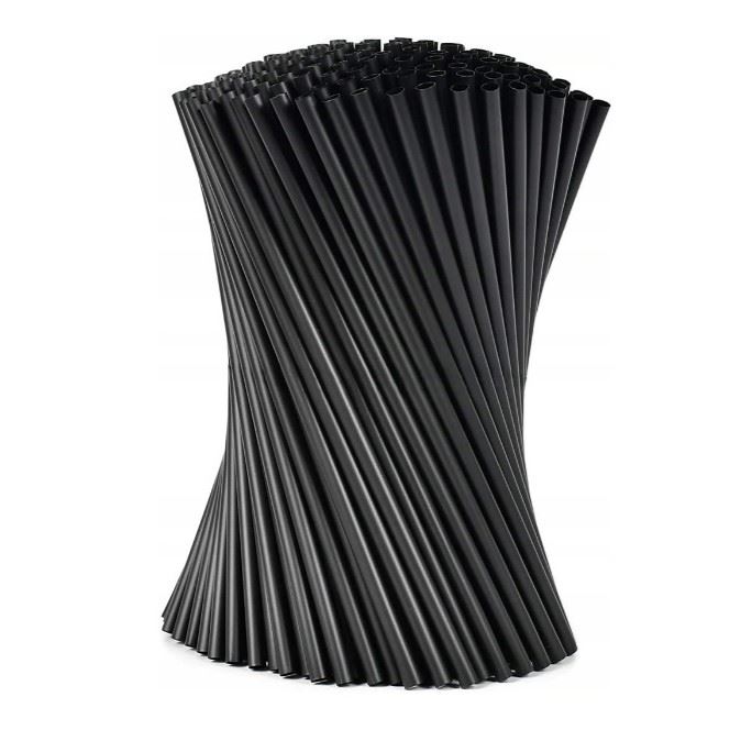 Słomki proste REUSE 7/220mm czarne, wielorazowe 500szt