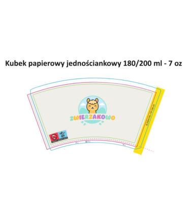 Kubek papierowy 180ml z nadrukiem Zwierzakowo 1000szt