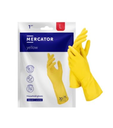 Rękawice gospodarcze gumowe L ideall yellow Mercator