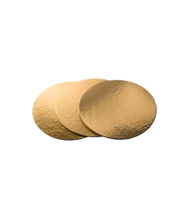 Tekturowa podkładka złota gładka pod tort14cm 900g okrągła 100szt