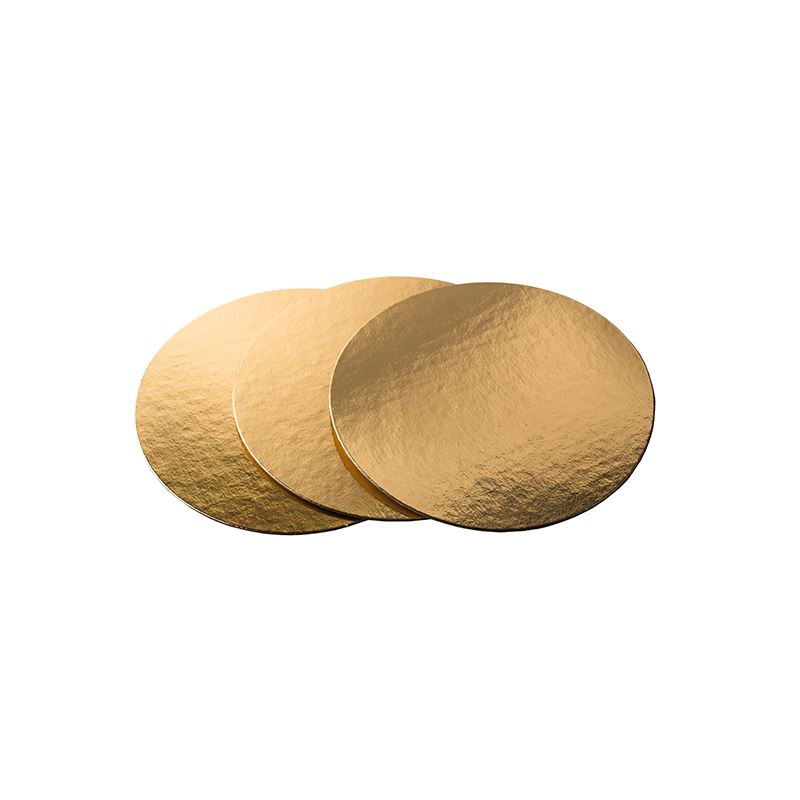 Tekturowa podkładka złota gładka pod tort14cm 900g okrągła 100szt