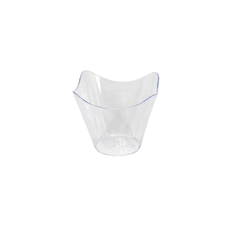 Pojemnik Fingerfood fala PS krystaliczny 80 ml 50szt "Wave" 85121 Papstar