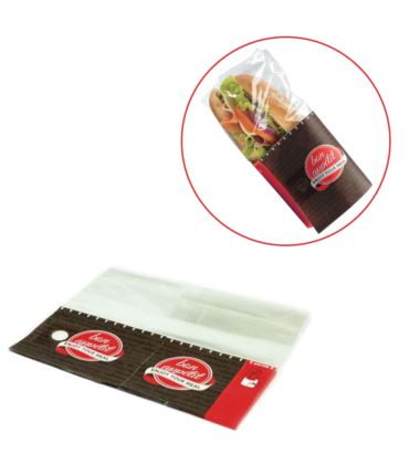 Torebka opakowanie na kanapki - SNACK BAG M z nadrukiem 130x75x180 "BON APPETIT" 1000szt
