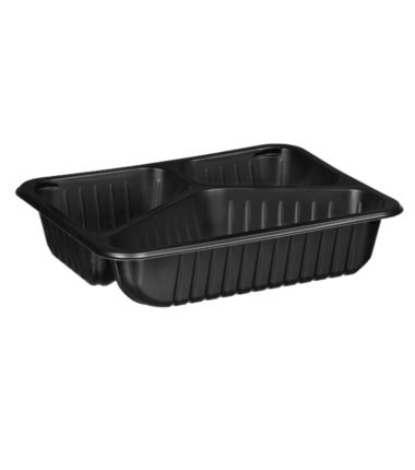 Pojemnik do zgrzewu 227x178x30 czarny 3-dzielny 320szt