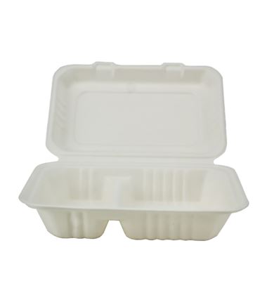 Menu box dwukomorowe opakowanie z trzciny cukrowej 230x156x65 125szt