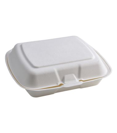 Menu box trzykomorowe opakowanie z trzciny cukrowej 230x205x40 50szt