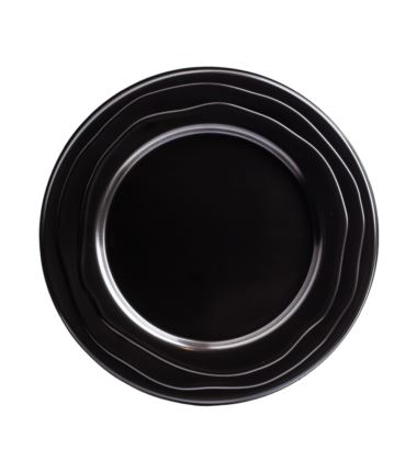 Talerz wielorazowy czarny PP 24cm 20szt Guillin