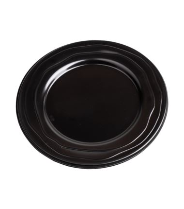 Talerz wielorazowy czarny PP 24cm 20szt Guillin