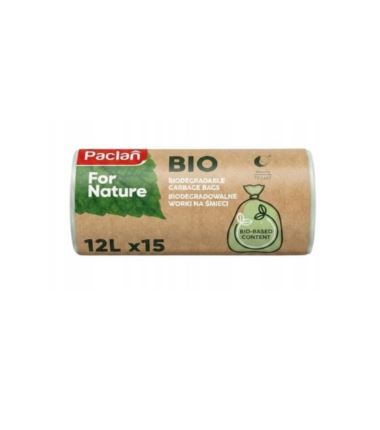 Worki na śmieci BIOdegradowalne 12l Paclan 15szt