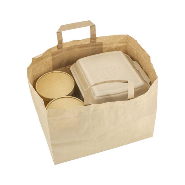 Torebka papierowa biała z uchem cateringowa 320x220x250 250szt