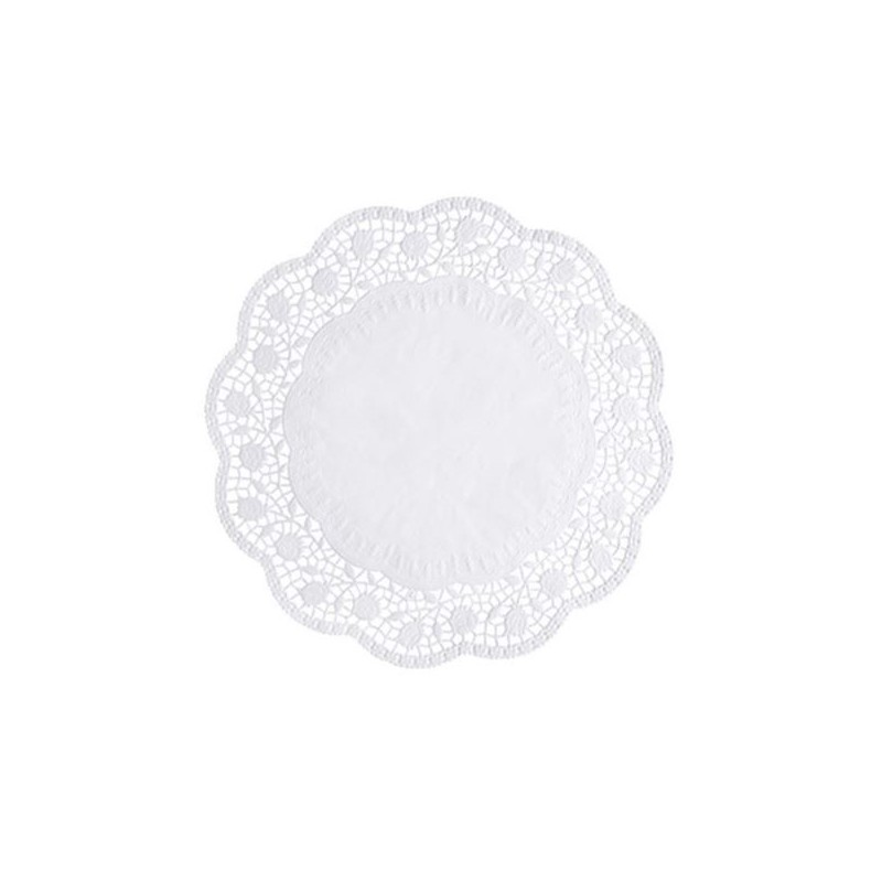 Serwetki ażurowe okrągłe białe 36 cm a'100