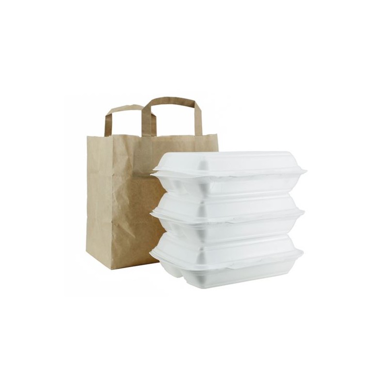 Torba papierowa brązowa z uchem płaskim 260x170x260 a'25