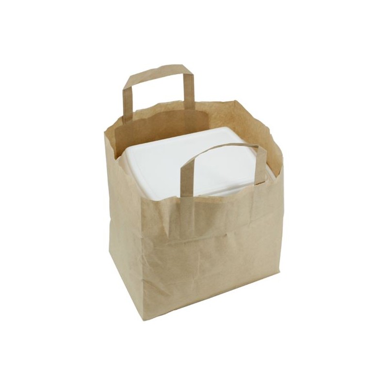 Torba papierowa brązowa z uchem płaskim 260x170x260 a'25